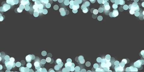 Light blur border with cold blue illumination. Shiny translucent garland and Stock Photos