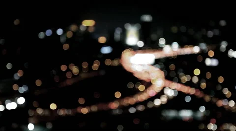 Light bokeh of heavy traffic background on highway out of focus Stock Footage 63645204