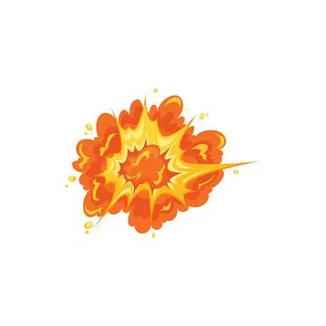 Light bomb burst, explosion fire effect, fiery ray Illustrazione stock