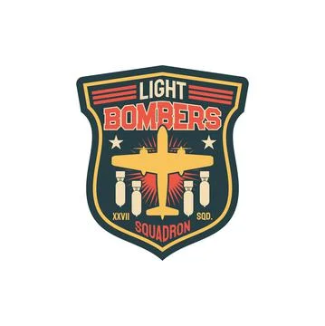 Light bombers division patch with flying bombs Stock Illustration