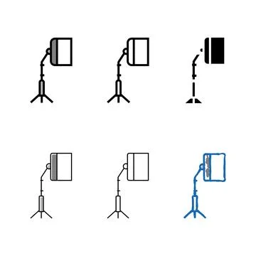 Light box photo minimal studio equipment color icon vector Stock Illustration