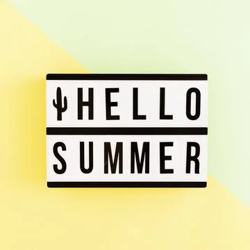 Light box with summer text colored background Stock Illustration