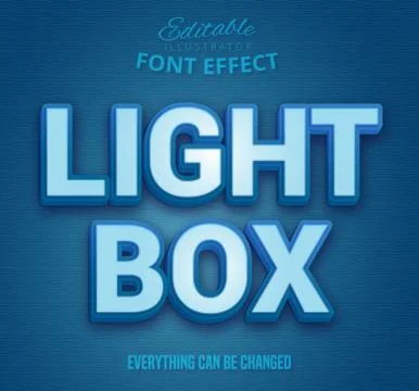 Light box text, editable font effect Stock Illustration