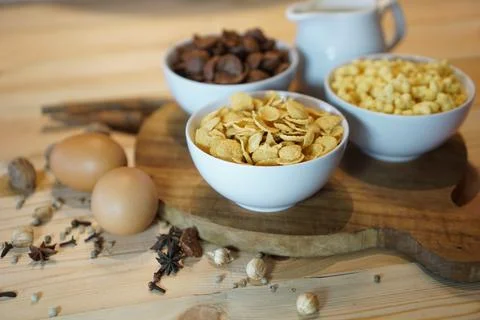 Light breakfast menu Stock Photos