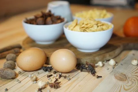 Light breakfast menu Stock Photos