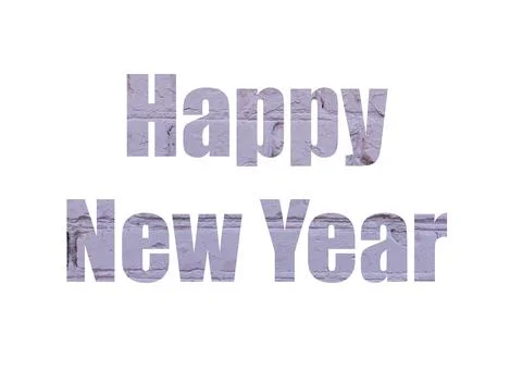 Light brick background. Shot through cut-out silhouette of word HAPPY NEW YEA Stock Photos