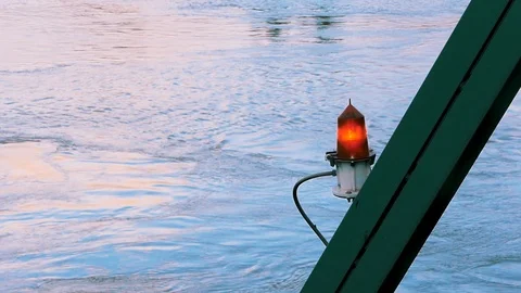 Light on bridge - slow motion water Stock Footage 94396576