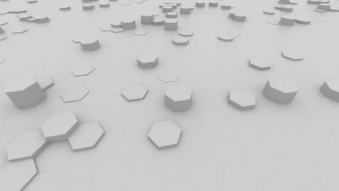 Light bright clean minimal hexagonal grid pattern, motion background canvas in Stock Footage 115943348