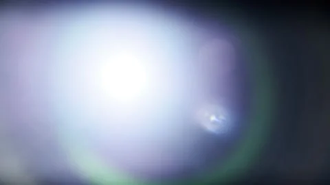 The Light of a Bright Flashlight Directed at the Camera Moves From Side to Side Stock Footage 231698139