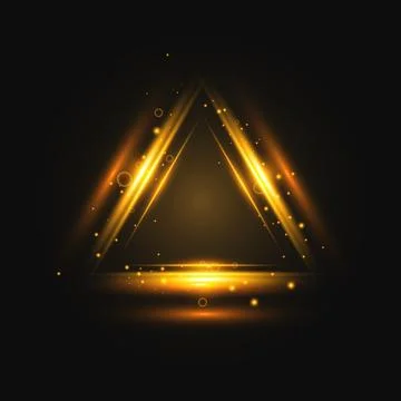 Light bright triangle. Rays, stars and sparkles with bokeh. Transparent lig.. Stock Illustration