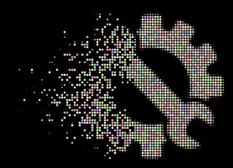 Light Broken Dotted Halftone Service Tools Icon 스톡 일러스트