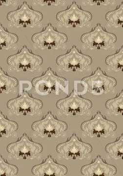 Light brown background with oriental ornaments Stock Illustration