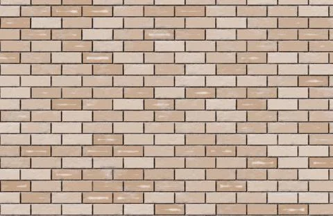 Light brown beige brick wall architectural background texture illustration. Stock Illustration