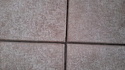 Light brown ceramic floor tiles with dark grey grout lines detail Stock Photos