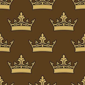 Light brown crown pattern graphic design 스톡 일러스트