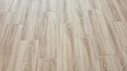 Light Brown Floor with Staggered Plank Grain Pattern 動画素材 331232583