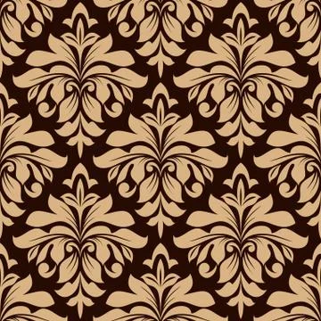 Light brown gothic flower pattern for backgrounds Illustrazione stock
