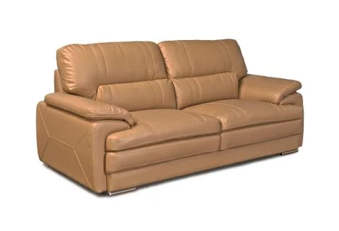 Light brown leather sofa Stock Photos