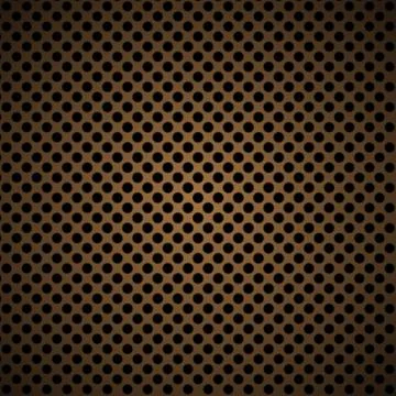 Light brown metal background with round hole and reflection Stock Illustration