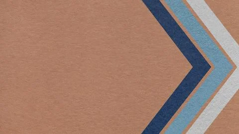 Light brown paper texture background with blue chevron corner stripes and c.. Stock Photos