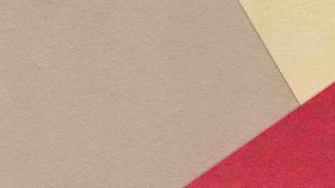 Light brown textured paper background with red beige triangular corners and c 库存插图