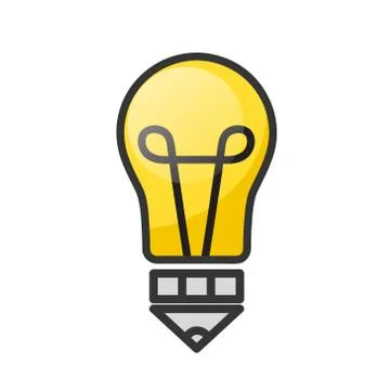 Light bubl with pencil idea creative design, stock vector illustration 스톡 일러스트