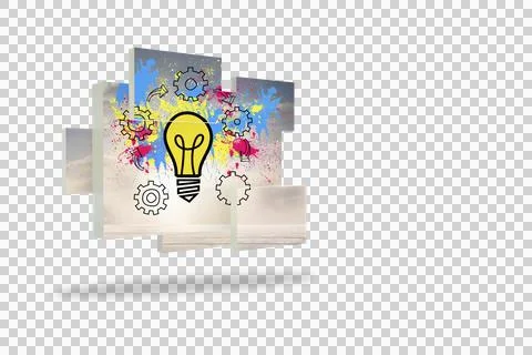 Light bulb on abstract screen イラスト素材