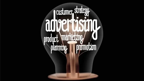 Light Bulb with Advertising Concept Stock-Footage 208837217