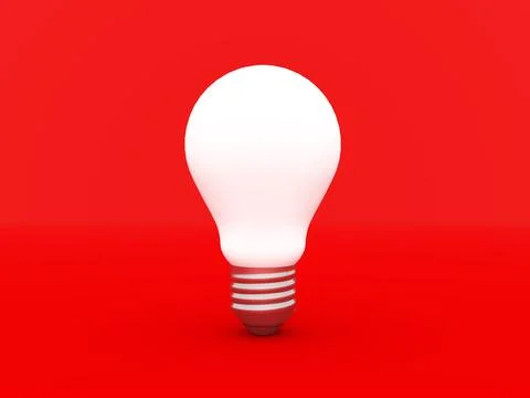 Light bulb against red background Stock Illustration
