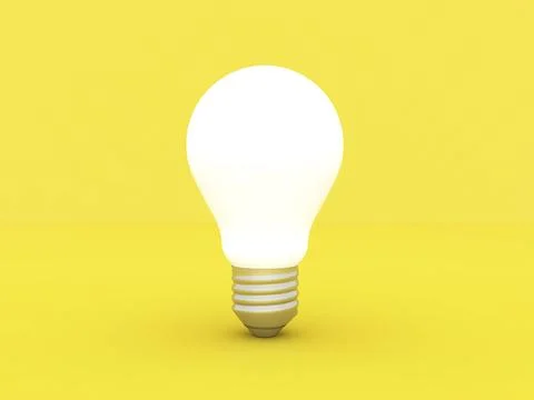 Light bulb against yellow background Stock Illustration
