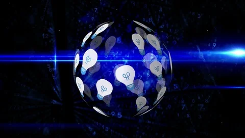Light bulb and binary codes Stock Footage 108872972