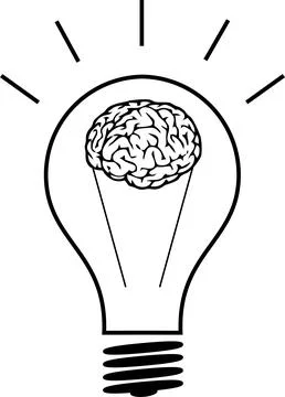 Light bulb and brains Stock Illustration