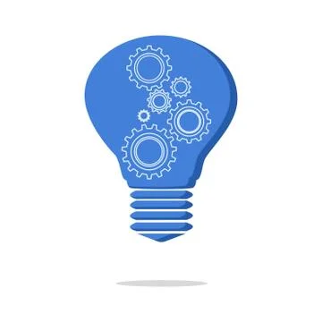 Light bulb and cog inside.gear icon modern.quality graphic design element.vec Stock Illustration