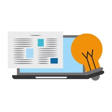 Light bulb and computer Illustrazione stock