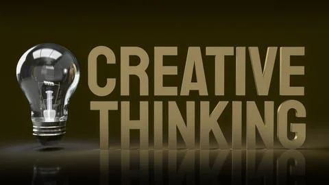 The Light bulb and creative thinking text for idea content 3d rendering Stock Photos