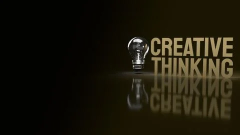 The Light bulb and creative thinking text for idea content 3d rendering Stock Photos