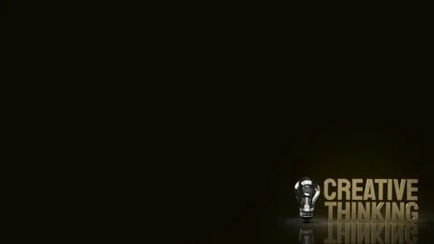 The Light bulb and creative thinking text for idea content 3d rendering Stock Photos