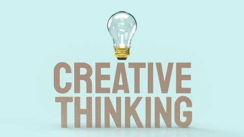 The Light bulb and creative thinking text for idea content 3d rendering Stock Photos