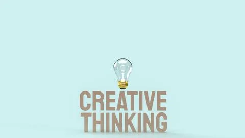 The Light bulb and creative thinking text for idea content 3d rendering Stock Photos
