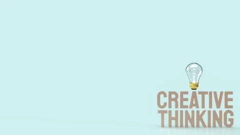 The Light bulb and creative thinking text for idea content 3d rendering Stock Photos