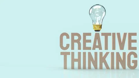 The Light bulb and creative thinking text for idea content 3d rendering Stock Photos