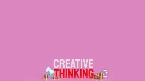 The Light bulb and creative thinking text for idea content 3d rendering Stock Photos