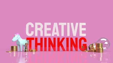The Light bulb and creative thinking text for idea content 3d rendering Stock Photos