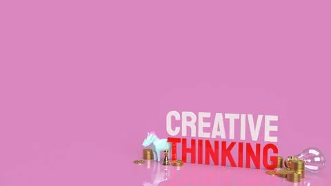 The Light bulb and creative thinking text for idea content 3d rendering Stock Photos
