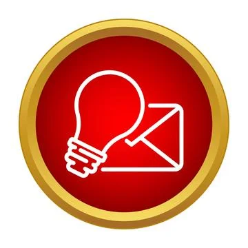 Light bulb and email message icon representing creative communication Stock Illustration