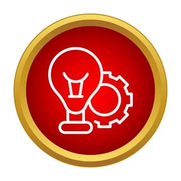 Light bulb and gear icon creating innovation Stock Illustration