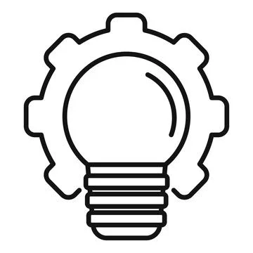 Light bulb and gear symbolizing innovative idea generation 스톡 일러스트