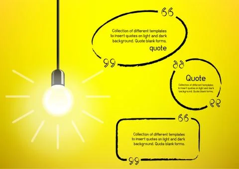Light bulb and idea quote Stock Illustration