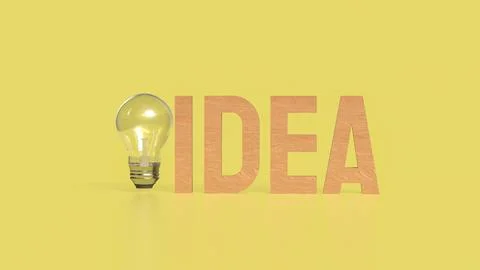 The Light bulb and idea text for creative concept 3d Rendering. イラスト素材