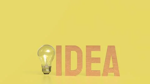 The Light bulb and idea text for creative concept 3d Rendering. イラスト素材
